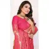 Banarasi Silk Zari Work Traditional Wear Plus Size Saree In Gajri Pink - 11257199933