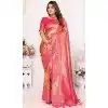 Banarasi Silk Zari Work Traditional Wear Plus Size Saree In Gajri Pink - 11257199933
