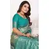 Banarasi Silk Zari Work Traditional Wear Plus Size Saree In Sea Green - 11257199936