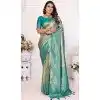 Banarasi Silk Zari Work Traditional Wear Plus Size Saree In Sea Green - 11257199936