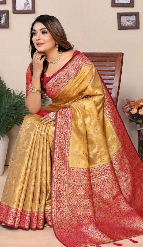 Multi Color Banarasi Tissue Silk Woven Work Traditional Wear Saree - 11258199940 Multi Color Banarasi Tissue Silk Woven Work Traditional Wear Saree - 11258199940