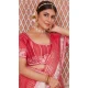 Nylon Zari Work Traditional Party Wear Saree In Red - 11276200048