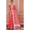 Nylon Zari Work Traditional Party Wear Plus Size Saree In Red - 11276200048