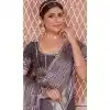 Nylon Zari Work Traditional Party Wear Plus Size Saree In Black - 11276200049