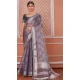 Nylon Zari Work Traditional Party Wear Saree In Black - 11276200049