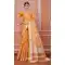 Nylon Zari Work Traditional Party Wear Saree In Yellow - 11276200050