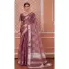 Nylon Zari Work Traditional Party Wear Plus Size Saree In Wine - 11276200051