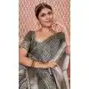 Nylon Zari Work Traditional Party Wear Plus Size Saree In Green - 11276200052