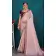 Baby Pink Top Dyed Zari Work Party Wear Saree - 11277200055