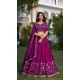 Vichitra Silk Embroidered Party Wear Lehenga Choli In Wine - 11318200276