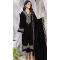 Velvet Embroidered Pakistani Salwar Kameez In Black - 11327200324