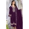 Velvet Embroidered Pakistani Salwar Kameez In Purple - 11327200325