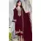 Velvet Embroidered Pakistani Salwar Kameez In Maroon - 11327200326