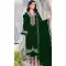 Velvet Embroidered Pakistani Salwar Kameez In Dark Green - 11327200327