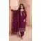Wine Dola Silk Embroidered Party Wear Salwar Suit - 11334200357