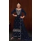Velvet Sequence Work Party Wear Palazzo Suit In Navy Blue - 11335200358