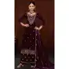 Velvet Sequence Work Party Wear Plus Size Palazzo Suit In Purple - 11335200359