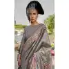 Grey Organza Silk Weaving Work Party Wear Plus Size Saree - 11292200116