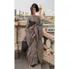 Grey Organza Silk Weaving Work Party Wear Plus Size Saree - 11292200116