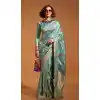Satin Resham Work Designer Party Wear Plus Size Saree In Mint Green - 11302200179