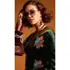 Satin Resham Work Designer Party Wear Plus Size Saree In Dark Green - 11302200181
