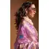 Satin Resham Work Designer Party Wear Plus Size Saree In Lavender - 11302200182