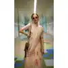 Cream Habotai Silk Resham Work Party Wear Plus Size Saree - 11307200208