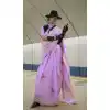 Lavender Habotai Silk Resham Work Party Wear Plus Size Saree - 11307200210