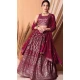 Wine Georgette Sequins Work Party Wear Lehenga Choli - 11355200414