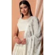 Off White Georgette Sequins Work Party Wear Lehenga Choli - 11355200415