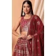 Maroon Georgette Sequins Work Party Wear Lehenga Choli - 11355200416
