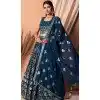 Navy Blue Georgette Sequins Work Party Wear Plus Size Lehenga Choli - 11355200417