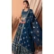 Navy Blue Georgette Sequins Work Party Wear Lehenga Choli - 11355200417