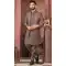 Chocolate Silk Resham Work Readymade Men Wedding Wear Sherwani - 11470201140