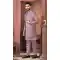 Pinkish Violet Satin Resham Work Readymade Men Wedding Wear Sherwani - 11470201163