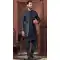 Navy Blue Silk Sequins Work Readymade Men Wedding Wear Sherwani - 11470201179