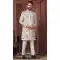 White Silk Sequins Work Designer Readymade Men Wedding Wear Sherwani - 11470201186
