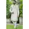 Off White Resham Work Silk Wedding Wear Men Sherwani - 11471201198