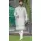 Off White Silk Stone Work Wedding Wear Men Sherwani - 11471201204