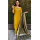 Roman Silk HandWork Party Wear Readymade Salwar Suit In Mustard - 11489201300