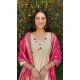 Roman Silk HandWork Party Wear Readymade Salwar Suit In Beige - 11489201301