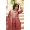 Coffee Faux Georgette Sequins Embroidered Plus Size Anarkali Salwar Suit - 11491201307