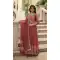 Coffee Faux Georgette Sequins Embroidered Anarkali Salwar Suit - 11491201307