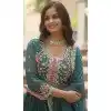 Rama Blue Faux Georgette Sequins Embroidered Plus Size Anarkali Salwar Suit - 11491201309