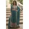 Rama Blue Faux Georgette Sequins Embroidered Plus Size Anarkali Salwar Suit - 11491201309