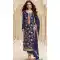 Viscose Jacquard Embroidered Party Wear Salwar Suit In Navy Blue - 11386200584