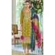 Mehendi Green Chinon Silk Embroidered Party Wear Palazzo Salwar Suit - 11388200588