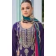Purple Chinon Silk Embroidered Party Wear Palazzo Salwar Suit - 11388200589