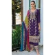 Purple Chinon Silk Embroidered Party Wear Palazzo Salwar Suit - 11388200589