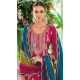 Rani Pink Chinon Silk Embroidered Party Wear Palazzo Salwar Suit - 11388200590